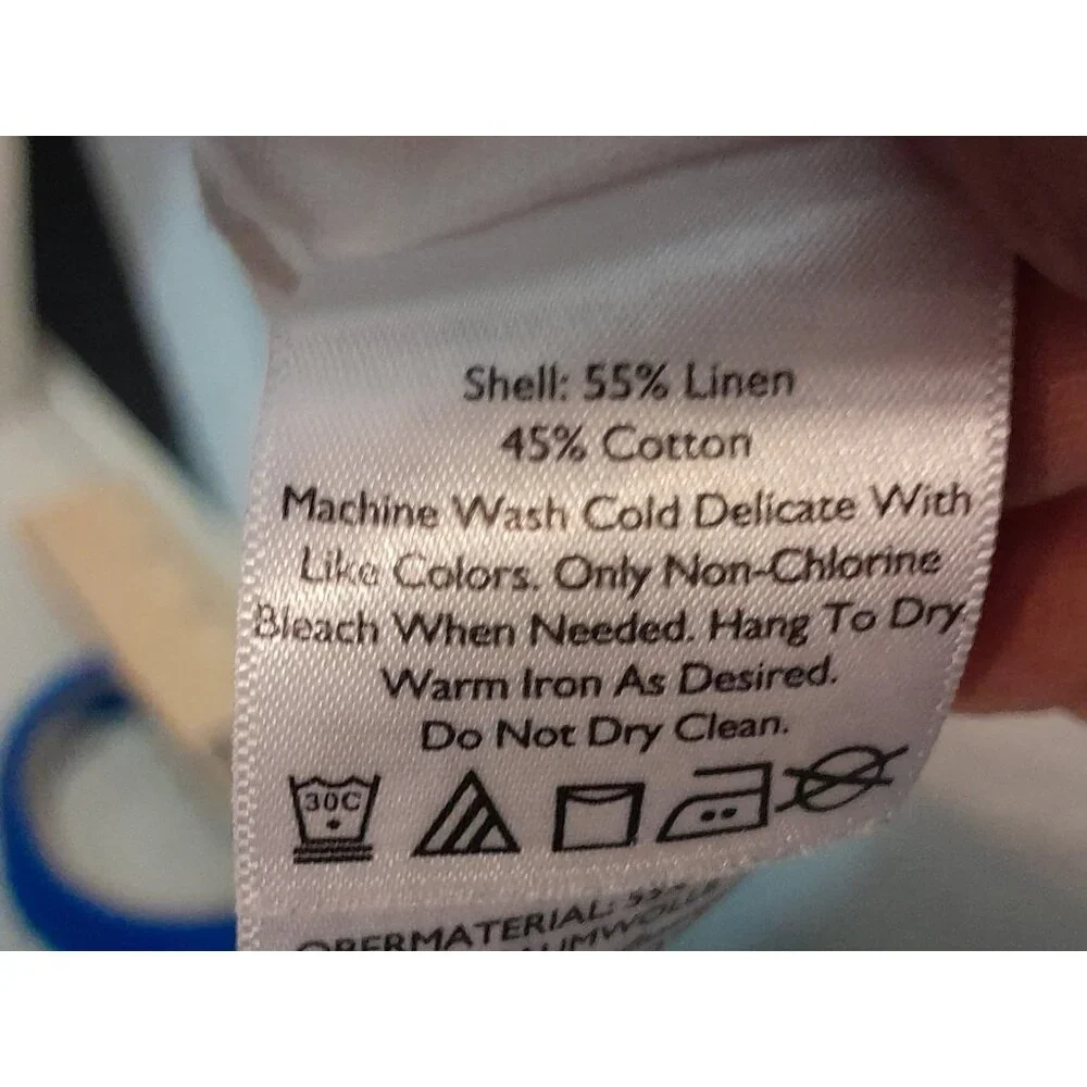 Eddie Bauer Womens Linen Blend Pintucked Peasant Cottagecore Sz 3X Blouse White - Picture 4 of 7